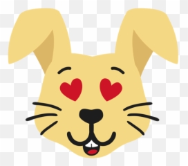Rabbit Bunny Muzzle Enamoured Flat Sticker Transparent Png Emoji,Emotion Clip Art Transparent Background