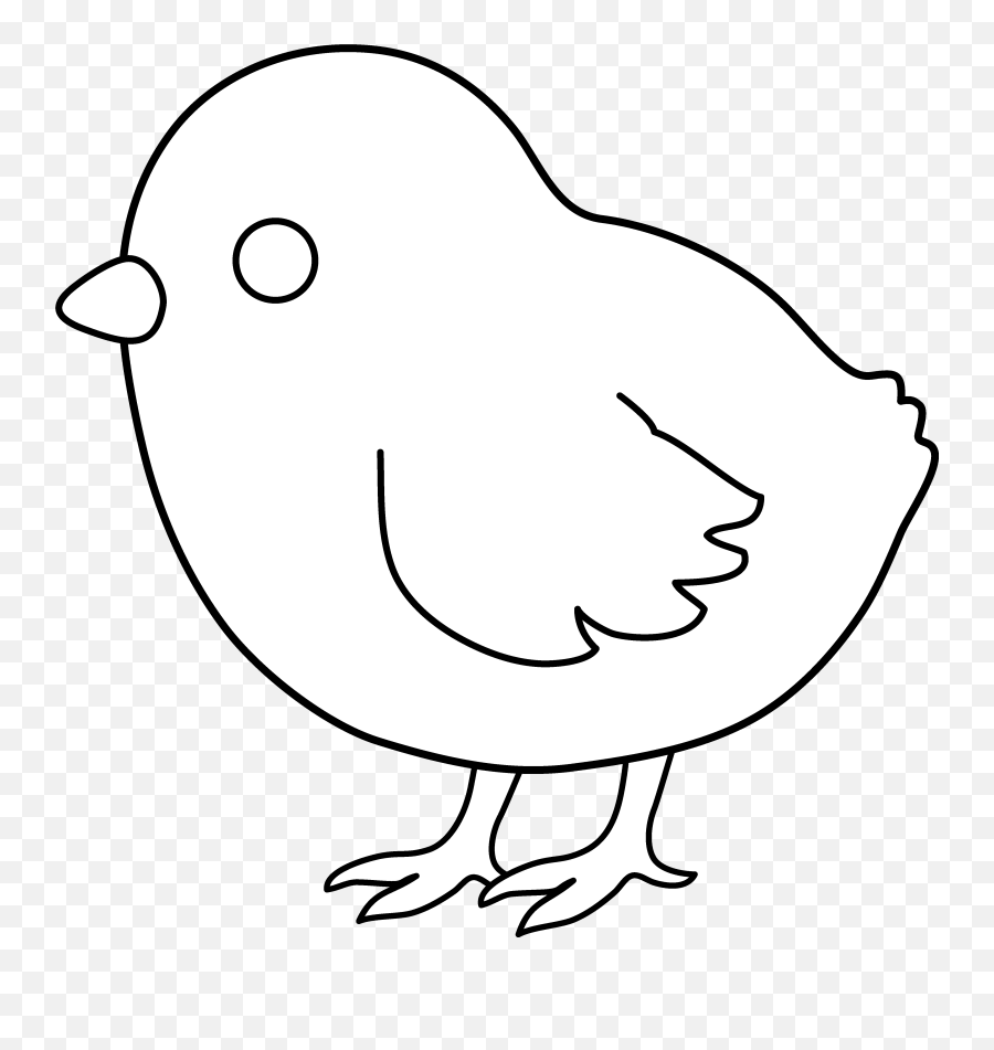 Free Coloring Baby Chick Clipart - Black And White Clip Art Chick Emoji,Hatching Chick Emoji