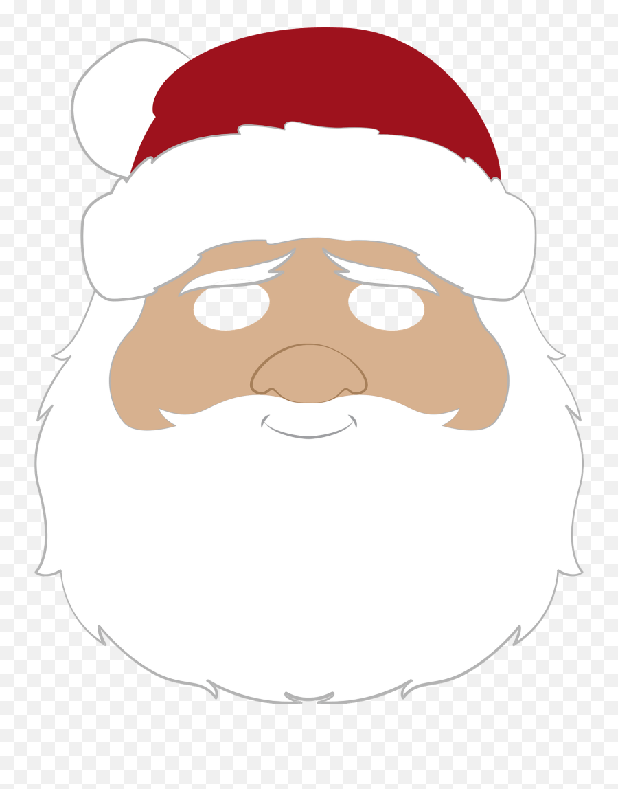 Father Christmas Mask Clipart - Mask Of Santa Claus Clipart Emoji,Black Santa Claus Emoji