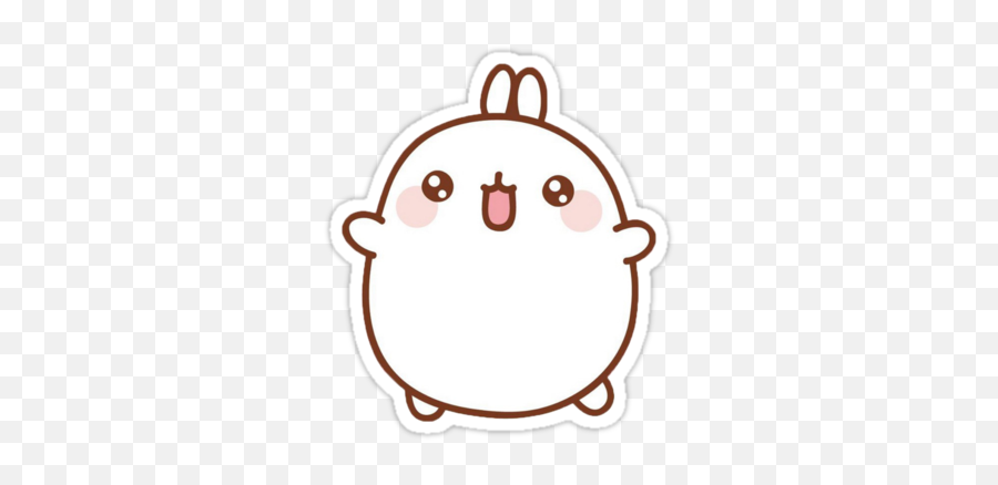 Kawaii Molang Bunny By Rtown66 Pegatinas Bonitas - Stickers Kawaii Molang Emoji,Peach Emoji Merchandise