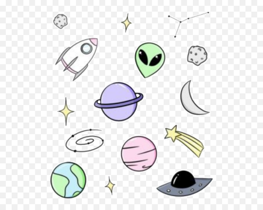 Galaxy Space Tumblr Emoji Sticker By Tumblrarts - Space Aesthetic Drawing Easy,Relax Emoji