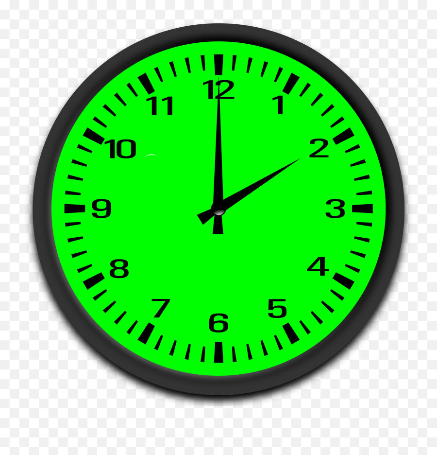 Green Analog Clock Clipart - Clipart 12 O Clock Emoji,Clock Spaceship Clock Emoji