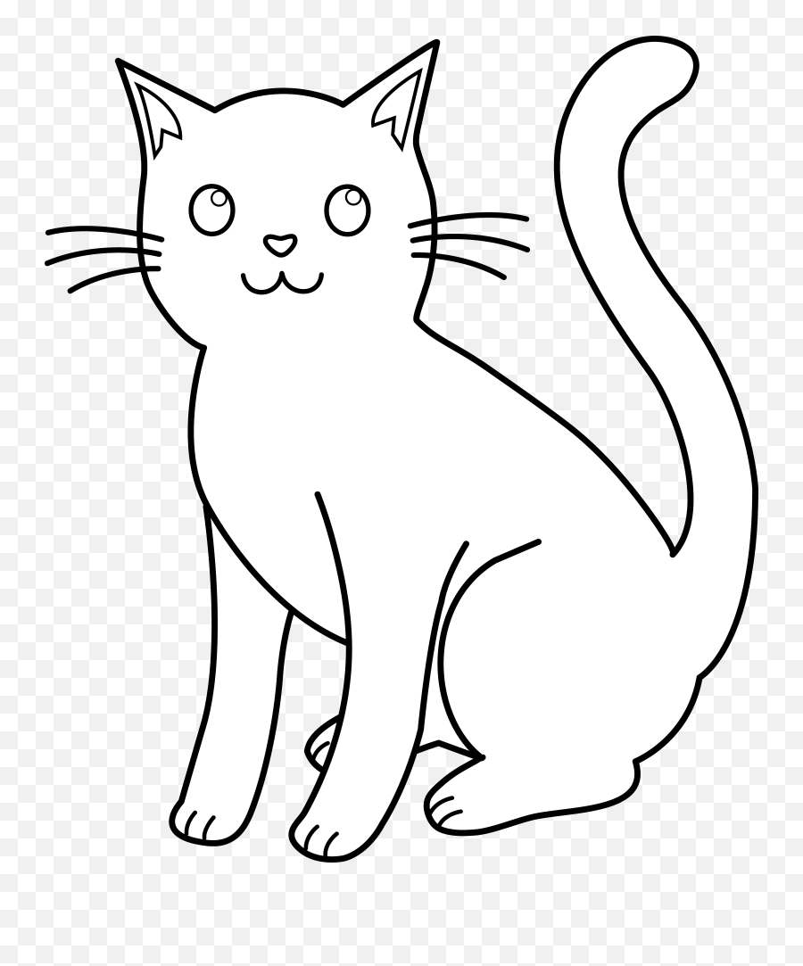Cat Clipart Free Images - Clipartix Drawing For Kids Free Download Emoji,Black White Cat Emoticon Facebook