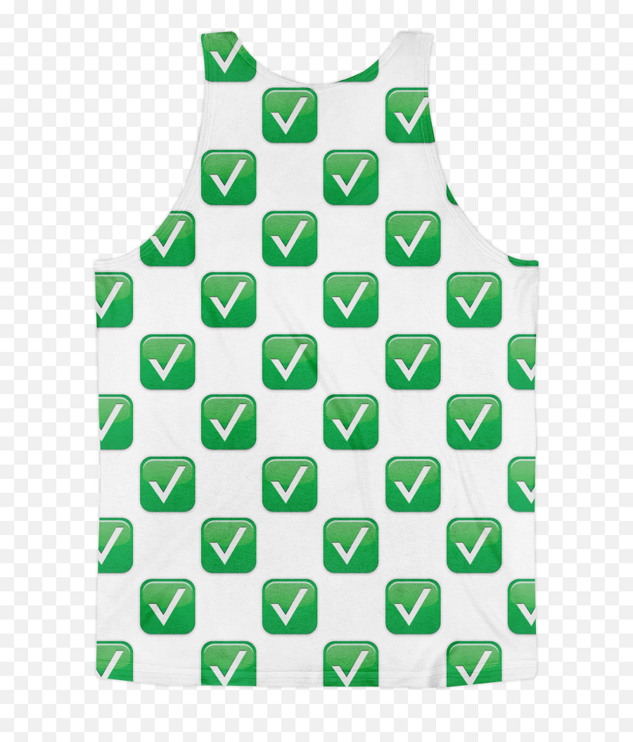 All Over Emoji Tank Top - Off White Emoji,Green Check Emoji