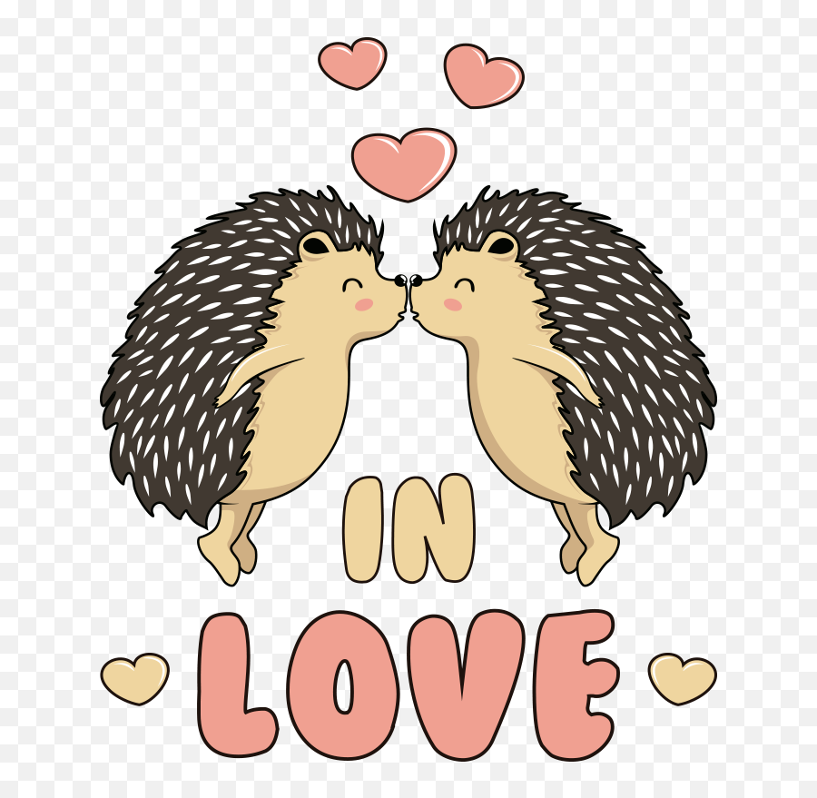 Porcupine In Love Wall Sticker - Porco Espinho Desenho Emoji,Porcupine Emoji