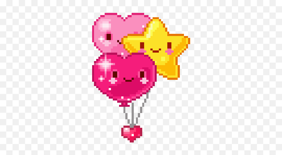 Pixel Cute Kawaii Gif - Novocomtop Kawaii Balloon Gif Transparent Emoji,All Quotev Emoticons