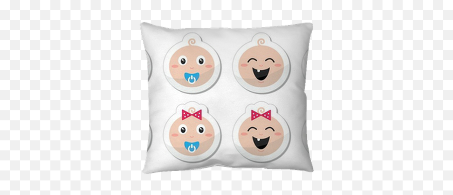 Baby Boy Baby Girl Face - Crying With Soother Smile Icons Throw Pillow U2022 Pixers We Live To Change Happy Emoji,Baby Smile Emoticon