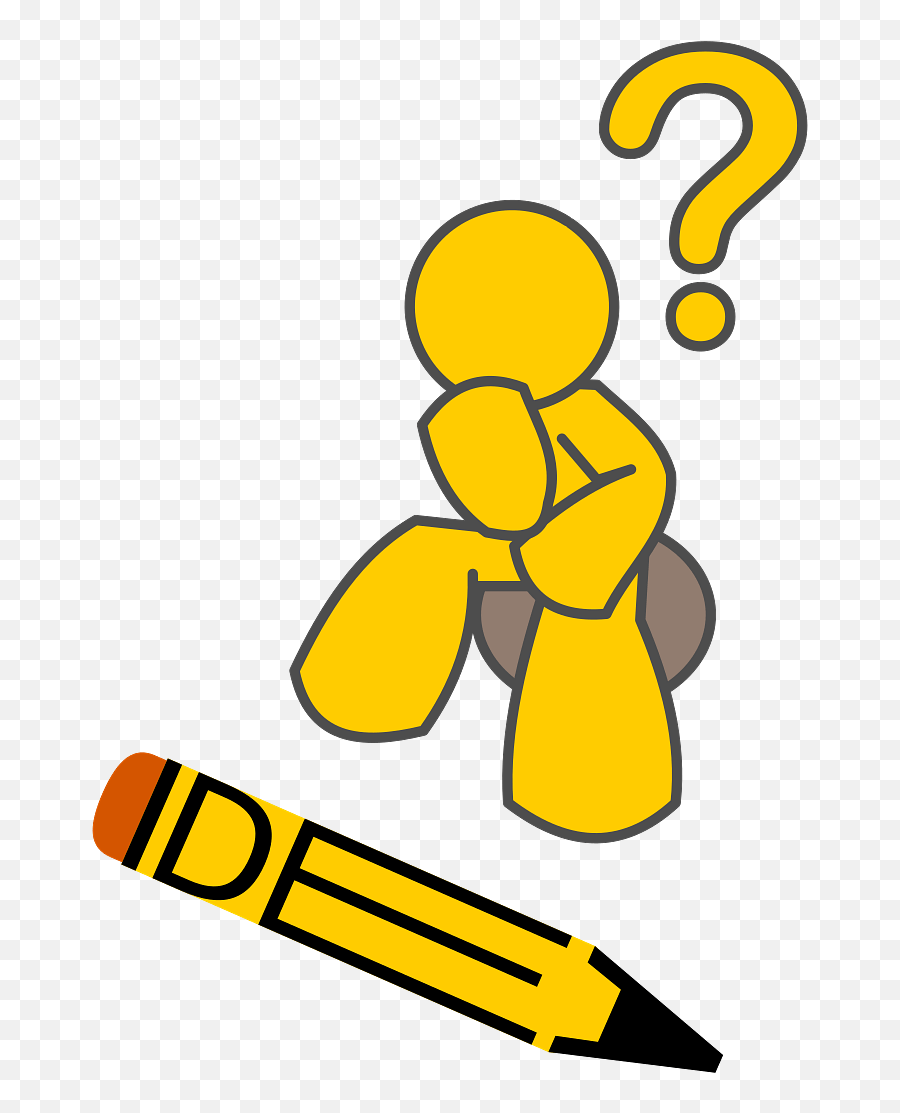 Figurine With Question Mark And Pencil Transparent Png - Intriguing Clipart Emoji,Question Mark Emoji Transparent