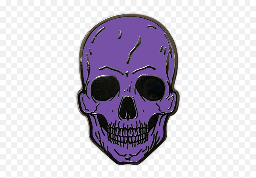 Purple Skull Enamel Pin - Purple Enamel Pin Emoji,Skull & Acrossbones Emoticon
