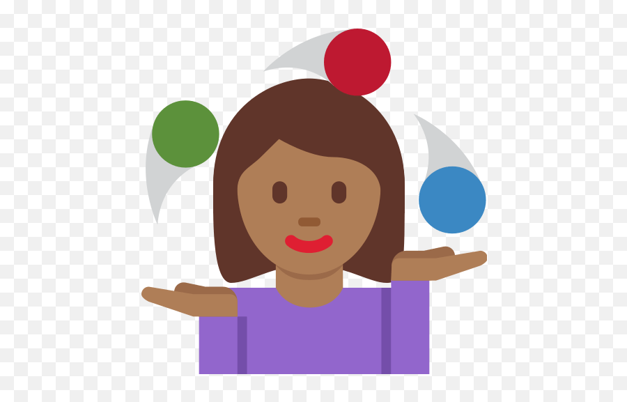 U200d Woman Juggling Emoji With Medium - Dark Skin Tone Emoji Malabarismo,Multitasking Emoticon