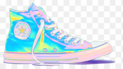 Holo Holographic Sneaker Shoe Sticker - Converse Holographic Shoes Emoji,Emoji High Top Sneakers