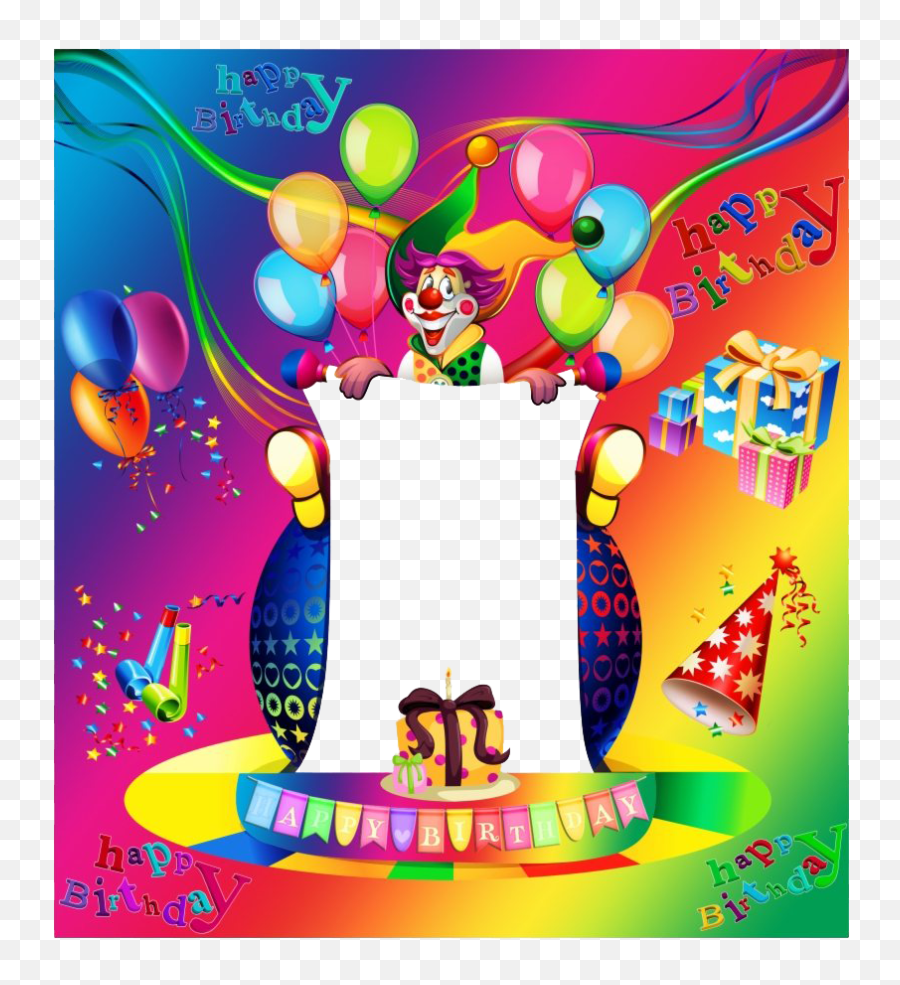 Happy Birthday Frame Png File Png Mart Emoji,Transparentbirthday Emojis