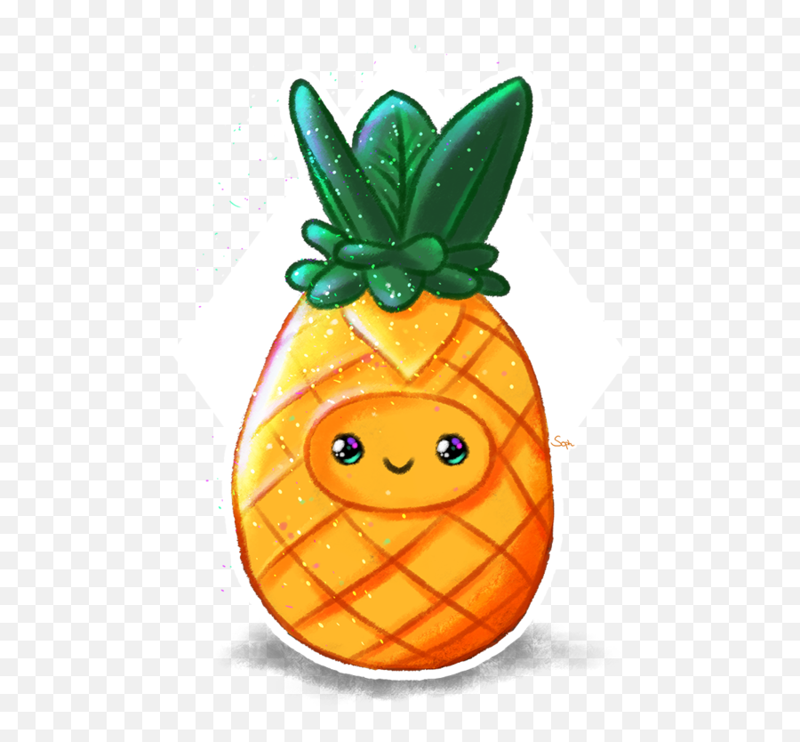 Cute Pineapple By Soph - Draw Pineapple Kawaii Cute Cute Pineapple Png Emoji,Pinapple Emoji
