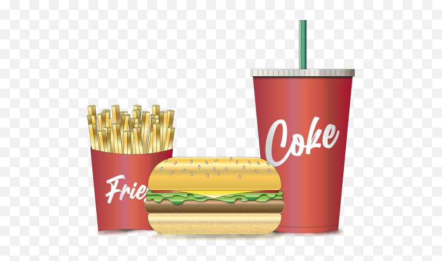 Fast Food Png Images Download Fast Food Png Transparent Emoji,Cat Emoji With A Burger And French Fries Coloring Page