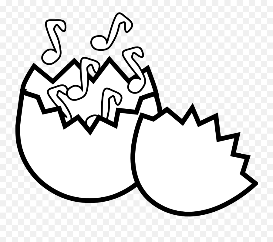 Easter Egg Clip Art Black And White - Clipart Cracked Egg Png Emoji,Cracked Egg Emoji
