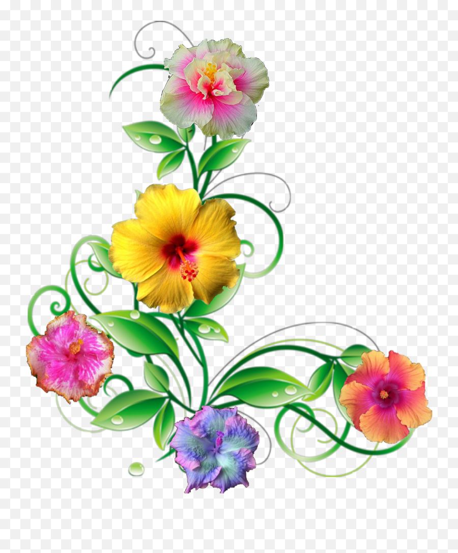 Flower Flowers Tropical Hawaiian - Floral Emoji,Tropical Flower Emoji