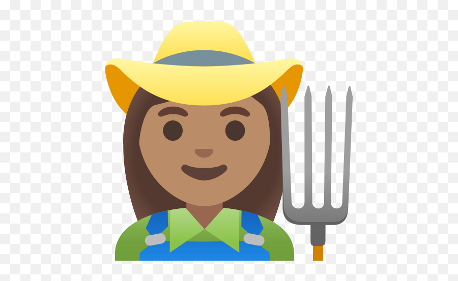 U200d Woman Farmer Medium Skin Tone Emoji - Fazendeira Morena Png Desenho,Girl Emoji Clipart