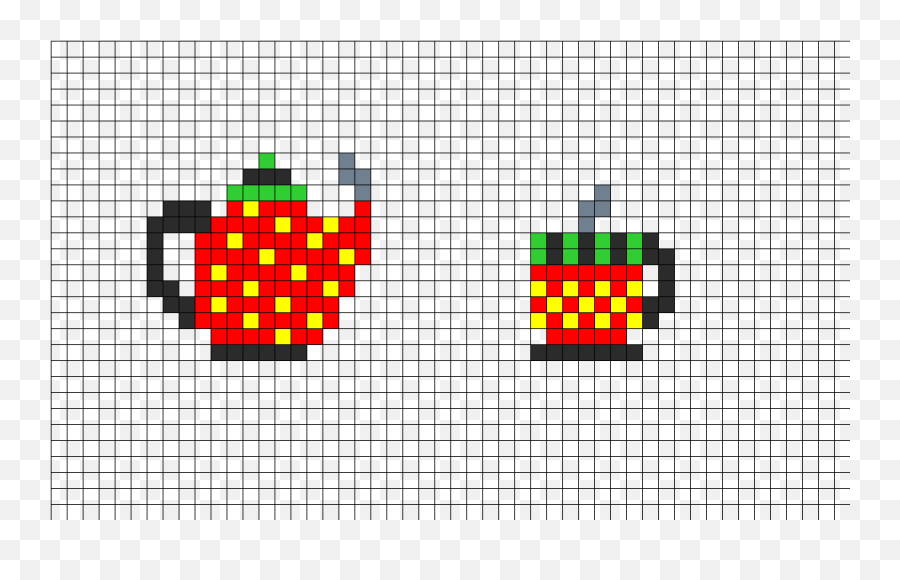 Tea Time Perler Bead Pattern Bead Sprites Food Fuse Bead - Cross Pixel Art Emoji,Perler Bead Ideas Emojis