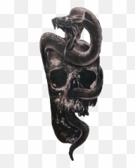 Caveira Cobra Tatuagem Sticker - Tatuagem Caveira Com Cobra Emoji,Caveira Emoji