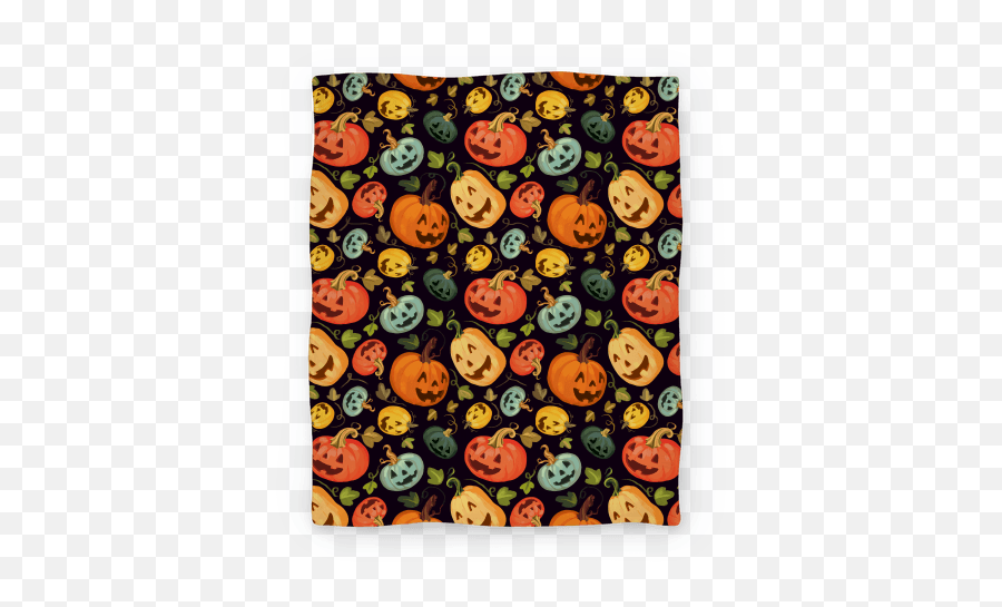 Happy Autumn Pumpkin Pattern Blankets Lookhuman - Happy Emoji,Lantern Emoticon