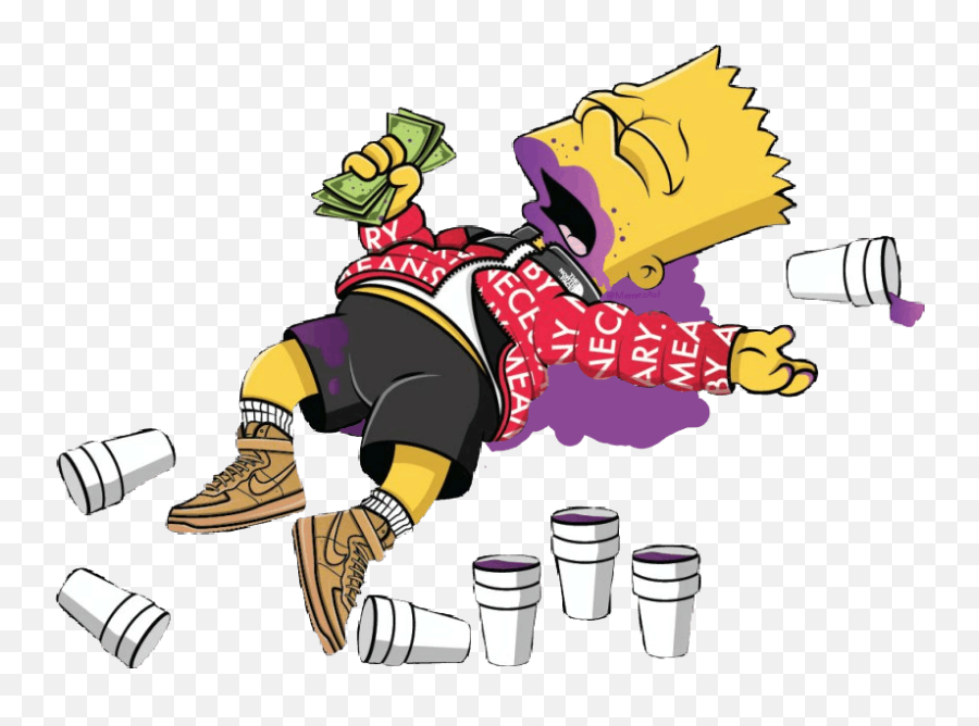 Iphone Supreme Gangster Simpsons Wallpaper - Gangster Bart Simpson Png Emoji,Gangsta Emoji