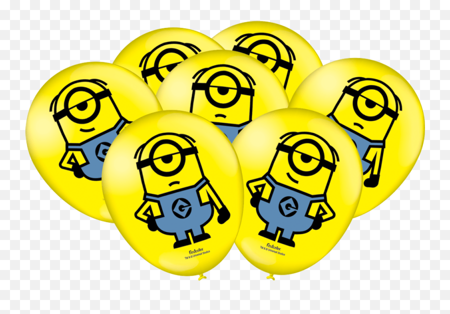 Balão De Látex Minions Festcolor - Balão Minions Emoji,Emoticons Meu Malvado Favorito