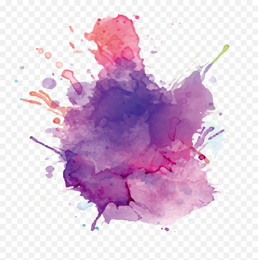 Paper Watercolor Painting Ink Purple Emoji,Spalsh Paint Of A Emojis