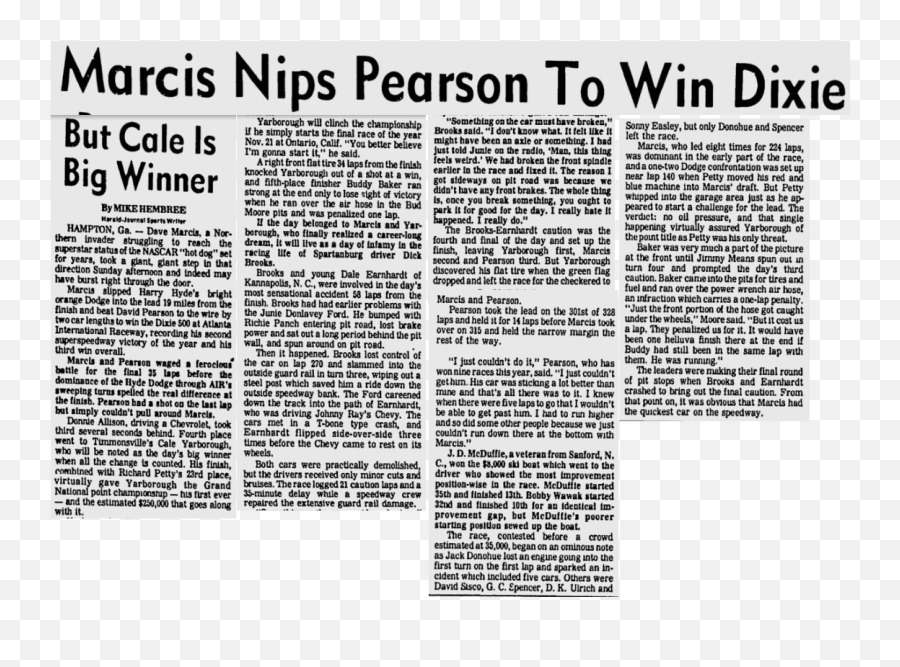 November 7 1976 U2013 Dave Marcis Wins Dixie 500 Emoji,Craker Emoji