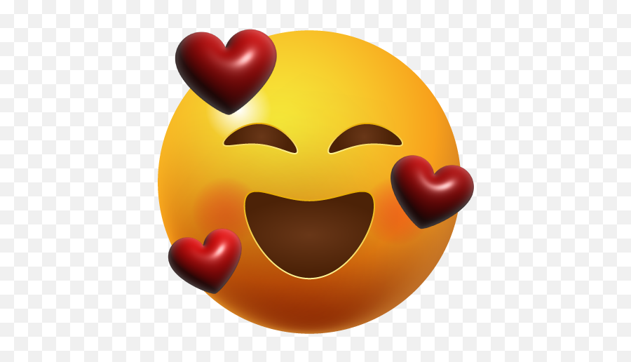 Graphicarena Emoji,Smiling 3 Hearts Emoji