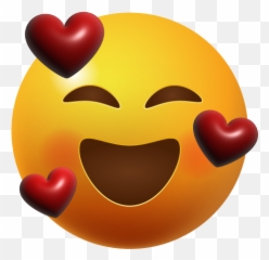 Graphicarena Emoji,Smiling 3 Hearts Emoji