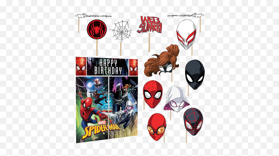Spiderman Scene Setter - Party Photo Prop Emoji,Spiderman Emoji
