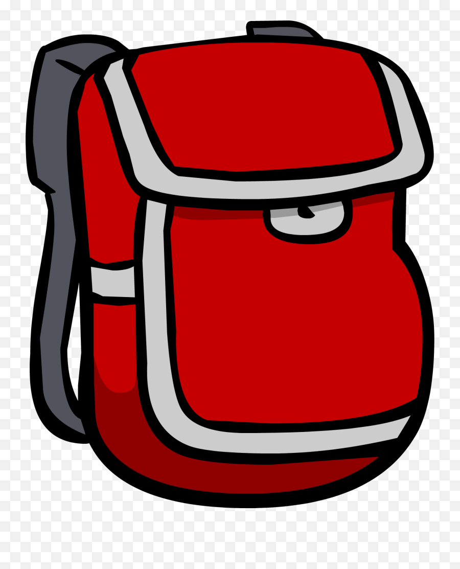 Red Backpack Club Penguin Wiki Fandom - Cartoon Transparent Backpack Png Emoji,Where To Buy A Emoji Backpack