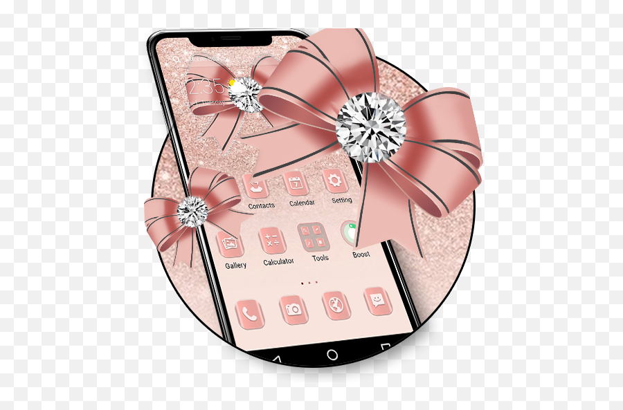 Luxury Rose Gold Diamond Apus Launcher - Girly Emoji,Emoticon Bergerak Wechat