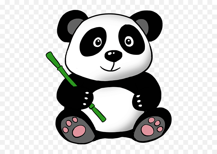 Download How To Draw A Cute Cartoon Panda In A Few Easy - Charing Cross Tube Station Emoji,Panda Emoji Facebook