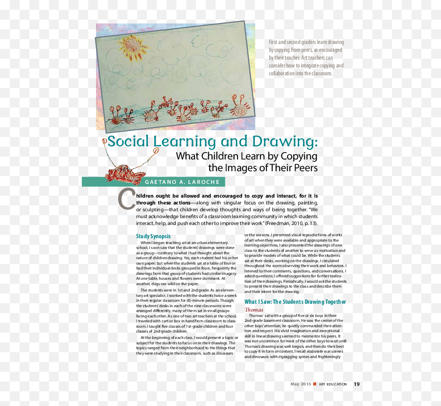 Pdf Social Learning And Drawing What Students Learn By - Document Emoji,Complexdrawing Of Emotions