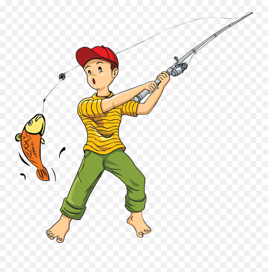 Fisherman Clipart Net Full Fish - Fisherman Cartoon Png Emoji,Fishing Pole Emoji