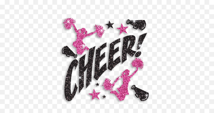 Black Cheer Glitter Iron - Cheer Emoji,Cheer Emotion