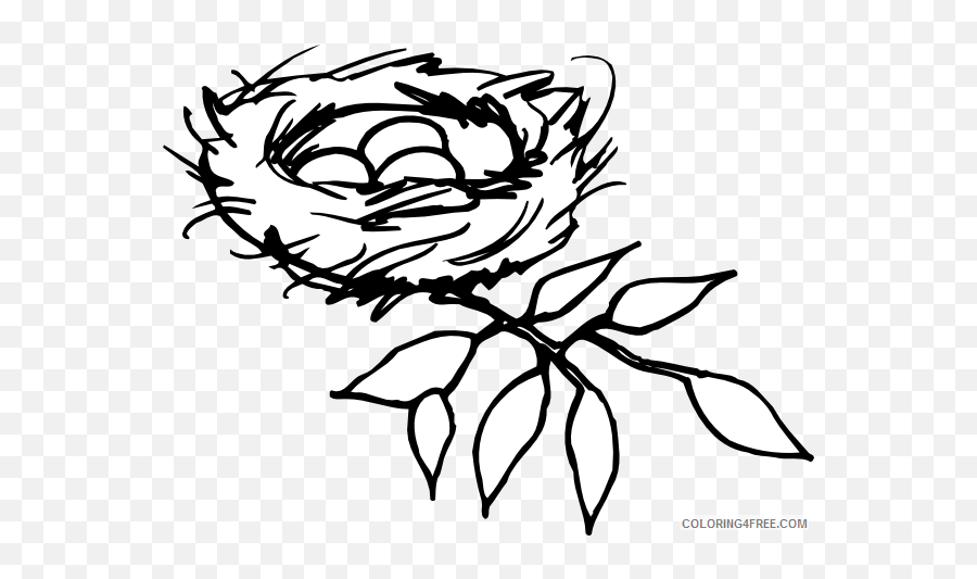 Eagle Nest Coloring Pages Eagle Nest Black And Printable - Outline Image Of Nest Emoji,Dragon Nest Emojis