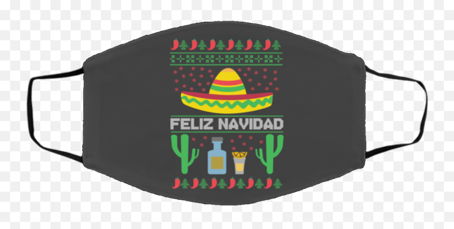 Feliz Navidad Ugly Christmas Face Mask - Qfinder Trending Emoji,Feliz Navidad Emojis