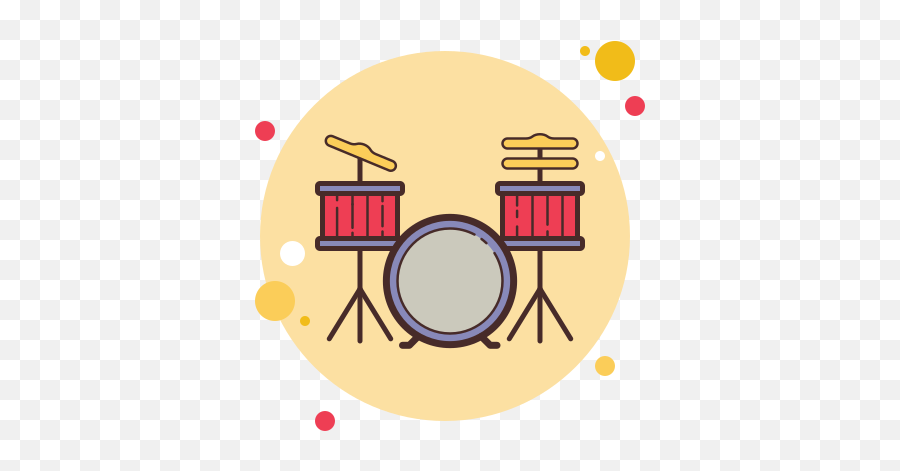 Drum Set Icon In Circle Bubbles Style Emoji,Maracas Emoji Ios