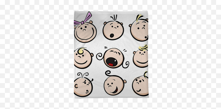 Cartoon Baby Face Plush Blanket - Happy Emoji,Emoticons Plush