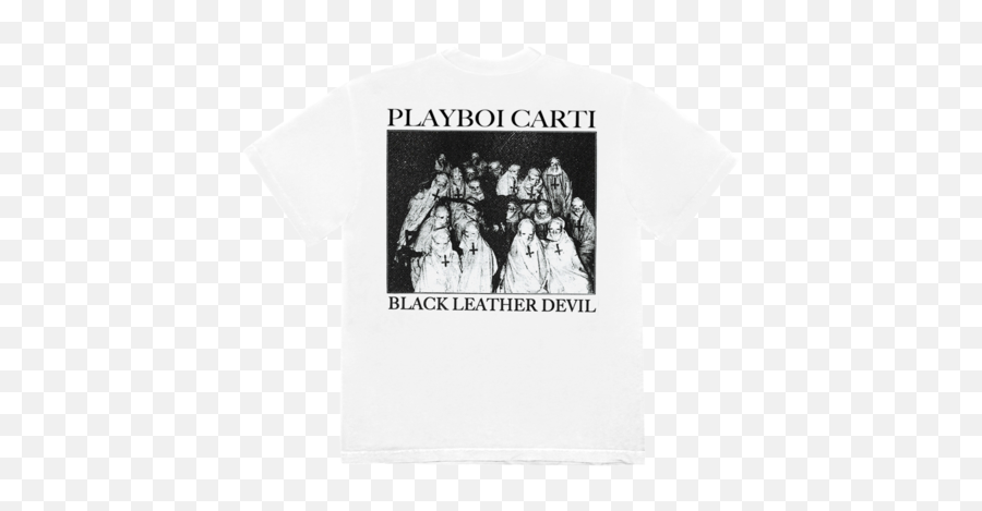 Playboi Carti Shop - Black Leather Devil Tee Emoji,Devil Emoji Shirt