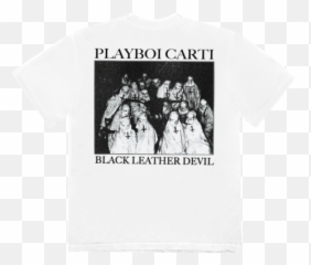 Playboi Carti Shop - Black Leather Devil Tee Emoji,Devil Emoji Shirt