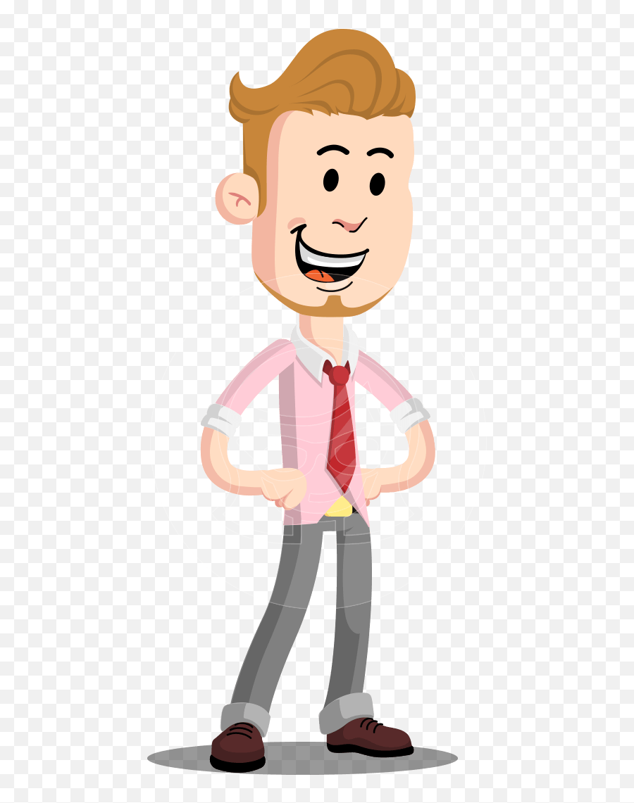 Office Guy Cartoon Vector Character - Office Boy Cartoon Png Emoji,Different Cartoon Emotions