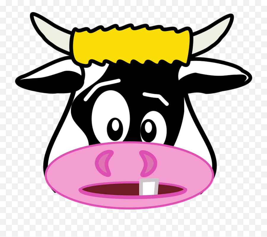 Free Photo Funny Cartoon Cow Animal Moo Head - Max Pixel Funny Cartoon Animal Faces Emoji,Gambar Emotion Blackberry