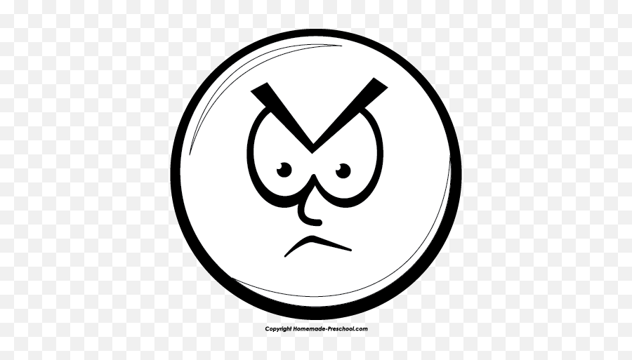 Free Angry Face Black And White - Dot Emoji,Black Face Emoji Meaning