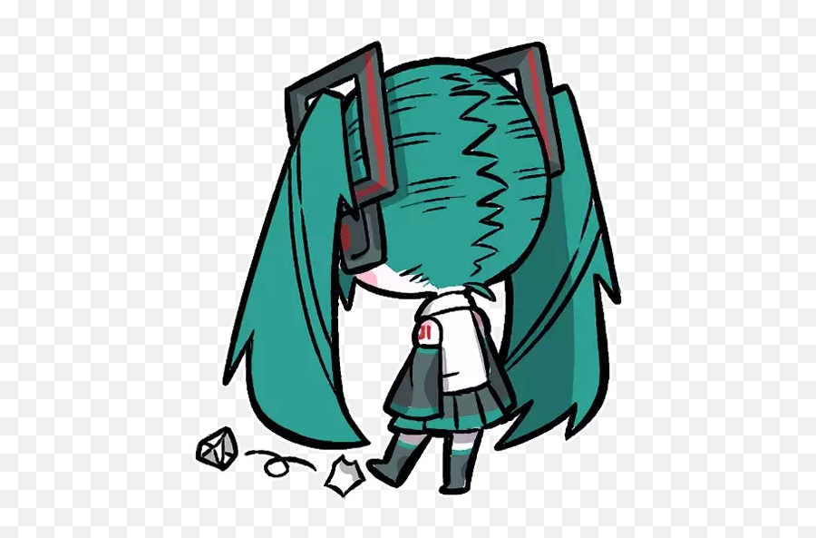 Miku By Blackencir 2 Stickers For Whatsapp - Fictional Character Emoji,Miku Emoji