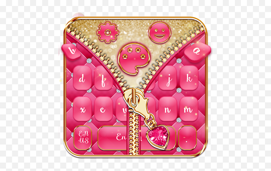Salmon Pinky Zipper Keyboard Theme - Girly Emoji,Blushing Emoji Weed