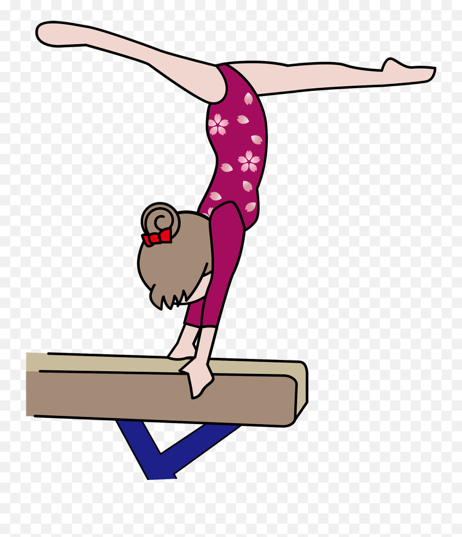 Balance Beam Gymnastics Clipart - Gymnastics Clipart Emoji,Gymnastics Leotards Donuts And Emojis