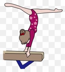 Balance Beam Gymnastics Clipart - Gymnastics Clipart Emoji,Gymnastics Leotards Donuts And Emojis